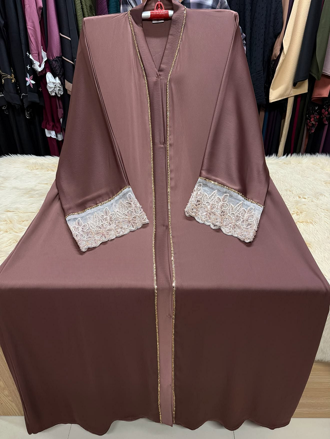 Zafran Deep Walnut Brown Abaya